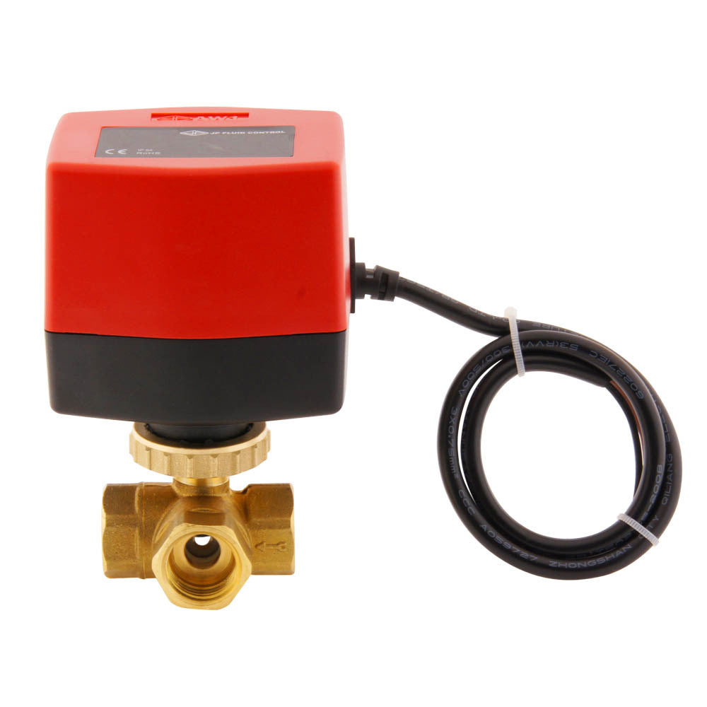 Elektrischer Kugelhahn BW3 1/2'' 3-Wege 120V AC 3-Punkt