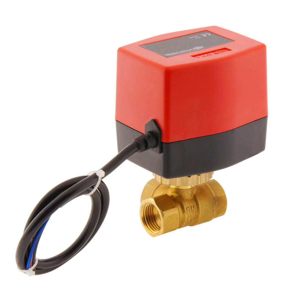 Elektrischer Kugelhahn BW3 1/2'' 3-Wege 120V AC 3-Punkt