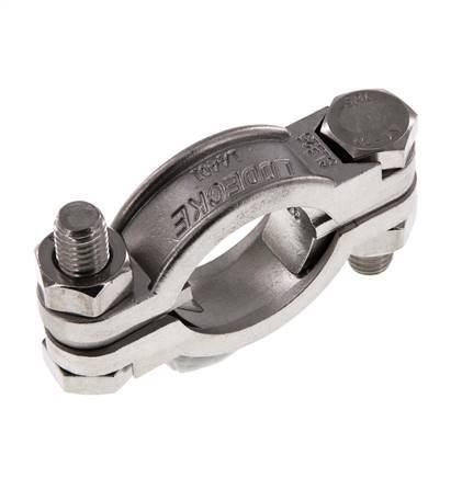 Edelstahl-Schlauchschelle 32-40 mm mit Drehklauenkupplung DIN 20039A