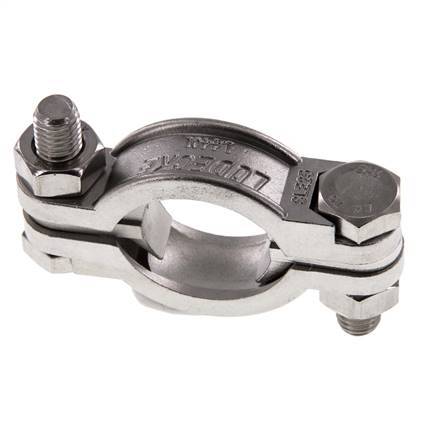 Edelstahl-Schlauchschelle 32-40 mm mit Drehklauenkupplung DIN 20039A