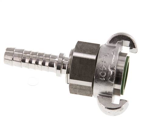 Edelstahl DN 10 DIN 3238 Drehklauenkupplung 13 mm (1/2'') Schlauchbolzen