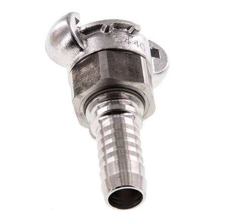 Edelstahl DN 15 DIN 3238 Drehklauenkupplung 19 mm (3/4'') Schlauchbolzen