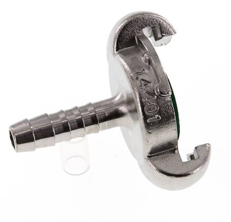 Edelstahl DN 6,5 DIN 3489 Drehklauenkupplung 10 mm Schlauchbolzen
