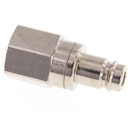 Messing vernickelt DN 10 Luftkupplungsstecker G 1/4 Zoll Innengewinde Doppelabsperrung