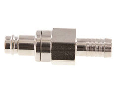 Messing vernickelt DN 10 Luftkupplungsstecker 13 mm Schlauchsäule Doppelabsperrung