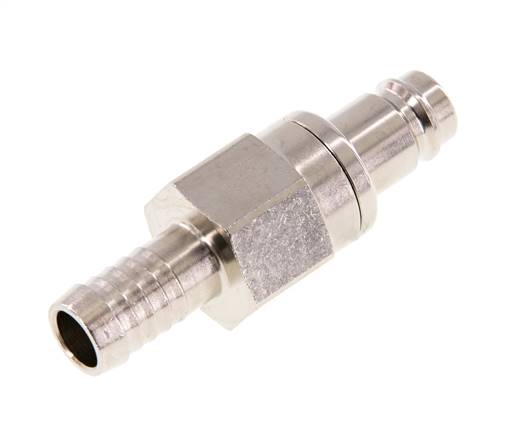Messing vernickelt DN 10 Luftkupplungsstecker 13 mm Schlauchsäule Doppelabsperrung