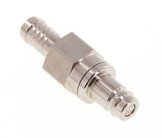 Messing vernickelt DN 10 Luftkupplungsstecker 13 mm Schlauchsäule Doppelabsperrung
