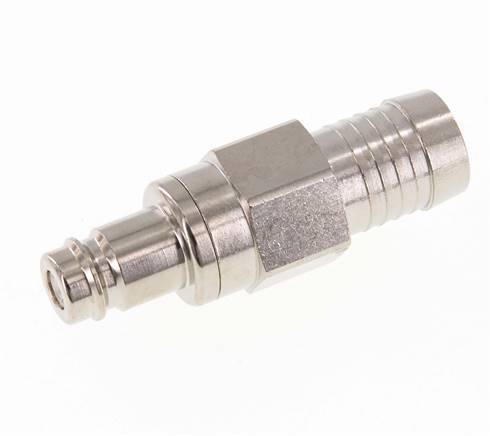 Messing vernickelt DN 10 Luftkupplungsstecker 19 mm Schlauchsäule Doppelabsperrung