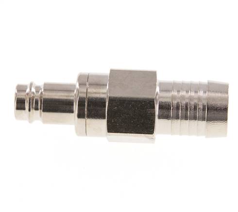 Messing vernickelt DN 10 Luftkupplungsstecker 19 mm Schlauchsäule Doppelabsperrung