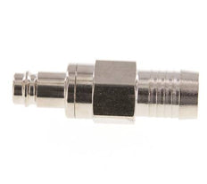 Messing vernickelt DN 10 Luftkupplungsstecker 19 mm Schlauchsäule Doppelabsperrung