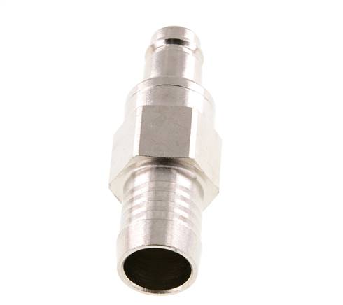 Messing vernickelt DN 10 Luftkupplungsstecker 19 mm Schlauchsäule Doppelabsperrung