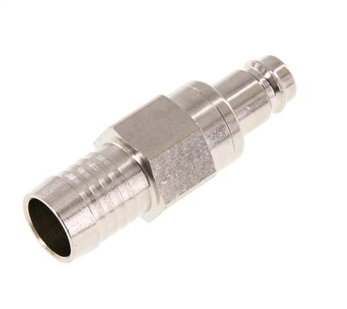 Messing vernickelt DN 10 Luftkupplungsstecker 19 mm Schlauchsäule Doppelabsperrung