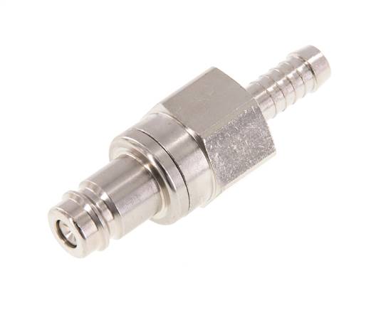 Messing vernickelt DN 10 Luftkupplungsstecker 9 mm Schlauchsäule Doppelabsperrung