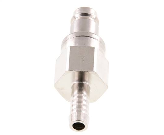 Messing vernickelt DN 10 Luftkupplungsstecker 9 mm Schlauchsäule Doppelabsperrung