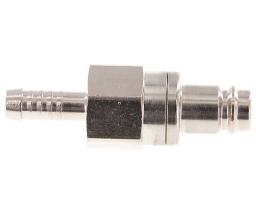Messing vernickelt DN 10 Luftkupplungsstecker 9 mm Schlauchsäule Doppelabsperrung