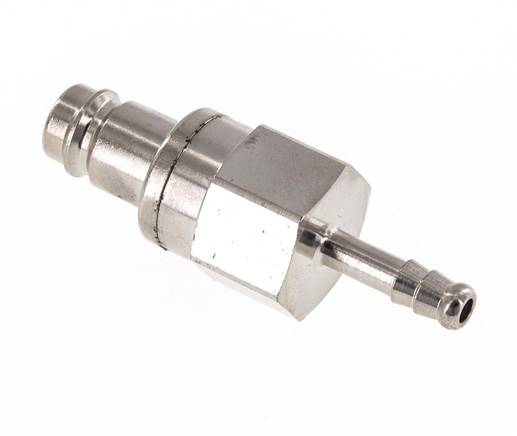 Messing vernickelt DN 10 Luftkupplungsstecker 6 mm Schlauchsäule Doppelabsperrung