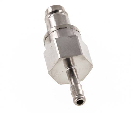 Messing vernickelt DN 10 Luftkupplungsstecker 6 mm Schlauchsäule Doppelabsperrung
