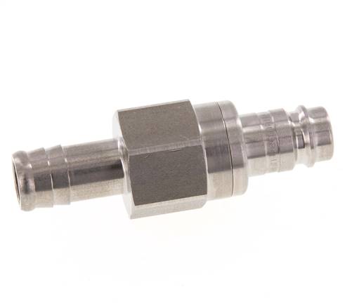 Edelstahl DN 10 Luftkupplungsstecker 13 mm Schlauchsäule Doppelabsperrung