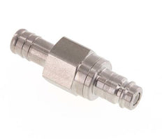 Edelstahl DN 10 Luftkupplungsstecker 13 mm Schlauchsäule Doppelabsperrung