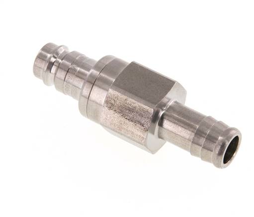 Edelstahl DN 10 Luftkupplungsstecker 13 mm Schlauchsäule Doppelabsperrung