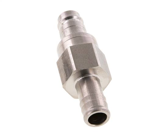 Edelstahl DN 10 Luftkupplungsstecker 13 mm Schlauchsäule Doppelabsperrung