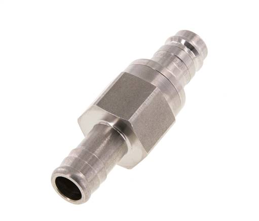 Edelstahl DN 10 Luftkupplungsstecker 13 mm Schlauchsäule Doppelabsperrung