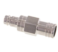 Edelstahl DN 10 Luftkupplungsstecker 19 mm Schlauchsäule Doppelabsperrung