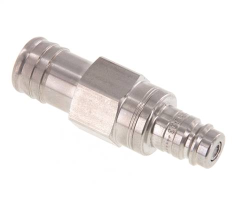 Edelstahl DN 10 Luftkupplungsstecker 19 mm Schlauchsäule Doppelabsperrung