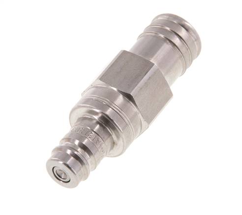 Edelstahl DN 10 Luftkupplungsstecker 19 mm Schlauchsäule Doppelabsperrung