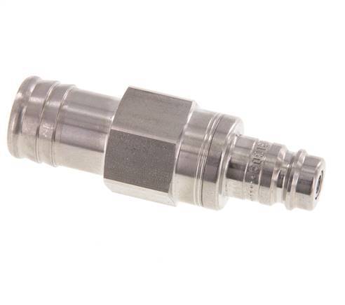 Edelstahl DN 10 Luftkupplungsstecker 19 mm Schlauchsäule Doppelabsperrung