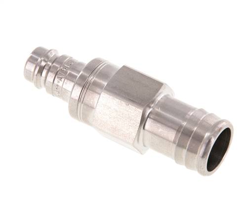 Edelstahl DN 10 Luftkupplungsstecker 19 mm Schlauchsäule Doppelabsperrung