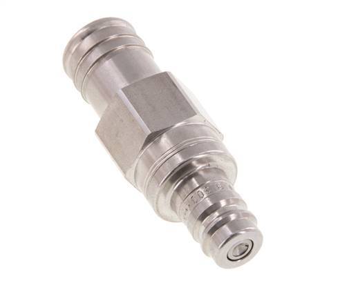 Edelstahl DN 10 Luftkupplungsstecker 19 mm Schlauchsäule Doppelabsperrung