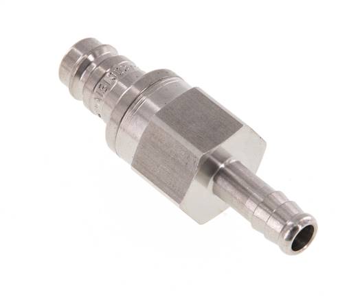 Edelstahl DN 10 Luftkupplungsstecker 9 mm Schlauchsäule Doppelabsperrung