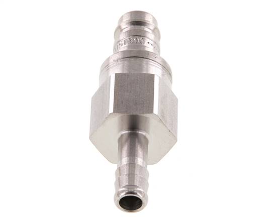 Edelstahl DN 10 Luftkupplungsstecker 9 mm Schlauchsäule Doppelabsperrung