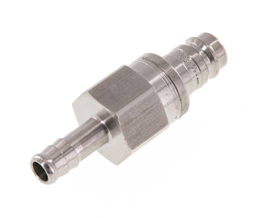 Edelstahl DN 10 Luftkupplungsstecker 9 mm Schlauchsäule Doppelabsperrung