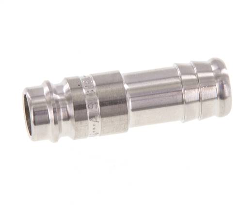 Edelstahl 316L DN 10 Luftkupplungsstecker 13 mm Schlauchpfeiler