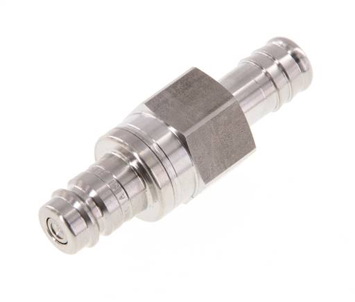 Edelstahl 316L DN 10 Luftkupplungsstecker 13 mm Schlauchsäule Doppelabsperrung