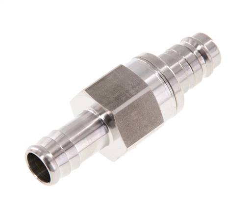 Edelstahl 316L DN 10 Luftkupplungsstecker 13 mm Schlauchsäule Doppelabsperrung