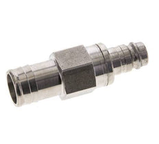 Stainless Steel 316L DN 10 Air Coupling Plug 19 mm Hose Pillar Double Shut-Off