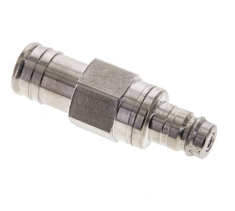 Edelstahl 316L DN 10 Luftkupplungsstecker 19 mm Schlauchsäule Doppelabsperrung