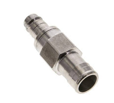 Stainless Steel 316L DN 10 Air Coupling Plug 19 mm Hose Pillar Double Shut-Off