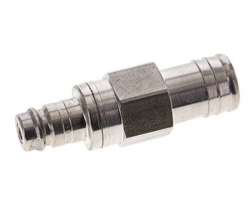 Edelstahl 316L DN 10 Luftkupplungsstecker 19 mm Schlauchsäule Doppelabsperrung