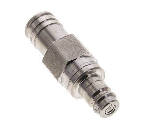 Stainless Steel 316L DN 10 Air Coupling Plug 19 mm Hose Pillar Double Shut-Off