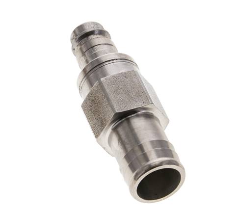 Edelstahl 316L DN 10 Luftkupplungsstecker 19 mm Schlauchsäule Doppelabsperrung