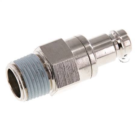 Messing vernickelt DN 10 Luftkupplungsstecker R 1/2 Zoll männlich Doppelabsperrung