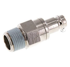 Messing vernickelt DN 10 Luftkupplungsstecker R 1/2 Zoll männlich Doppelabsperrung