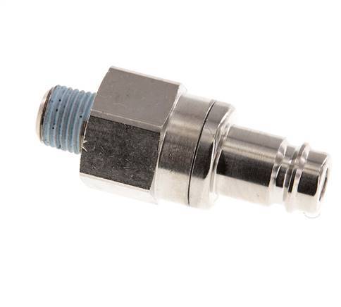 Messing vernickelt DN 10 Luftkupplungsstecker R 1/4 Zoll männlich Doppelabsperrung