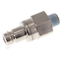 Messing vernickelt DN 10 Luftkupplungsstecker R 1/4 Zoll männlich Doppelabsperrung