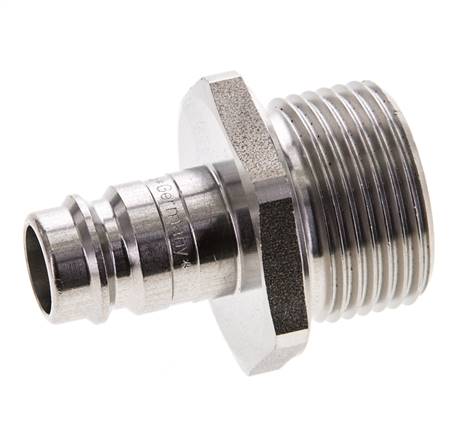 Edelstahl DN 10 Luftkupplungsstecker G 3/4 Zoll Außengewinde
