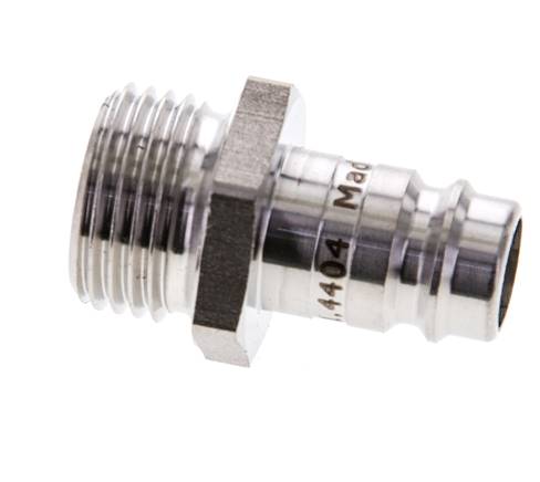 Edelstahl 316L DN 10 Luftkupplungsstecker G 1/2 Zoll Außengewinde